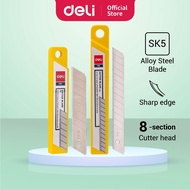 Deli Utility Cutter Knife Blade Refill 8 Snaps/13 Snaps (10pcs/box) Sharp Blades 9mm 18mm