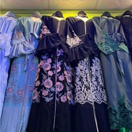 Abaya Jubah Raya Muslimah Madinah Mekah Arab Viral Murah 3D Geometri Saudi Baju Labuh  Kurung Puteri Sarah Double Layer