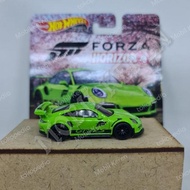 Diecast Hot Wheels Loose smooth Premium Forza Horizon 4 Porsche 911 GT3 RS green Rubber tires