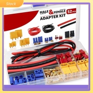 【ELE-NEW】62PCS  FOR XT60 for EC3 T Connector Kit with 14AWG Silicone Wire for RC Aircraft