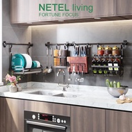 55g NETEL Kitchen Rack Organizer Wall-mounted Storage Shelf Hanging Tools Holder with Drain Tr gLu