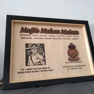 WOOD FRAME CUSTOM PLAQUE PLAK KAYU + DESIGN [CUSTOMADE] [PREORDER] [EVENT] [SOUVENIR] [GIFT] [CENDERAHATI]