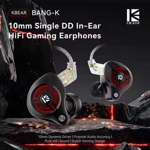 KBEAR BANG-K BK1 In-Ear Earphones HiFi Gaming 10mm Dynamic Driver 3.5mm USB-C for games Live streami