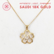 COD PAWNABLE 18k Legit Original Pure Saudi Gold Frosted Sakura Flower Necklace