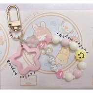 Customised name Keychain key holder cute Beads charms Handmade Beads keychain