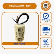 (Combo of 10 pieces) Water pump capacitor, 450V AC electric motor capacitor, Gray capacitor, (8uF-60