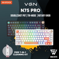 【SG】N75 Pro - VGN 75% 82 Keys Mechanical Keyboard | Bluetooth 2.4Ghz Type-C | 4000mAh Battery