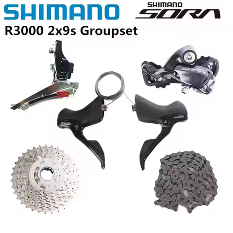 Shimano SORA R3000 2x9s Groupset Bike Shifter Front Rear Derailleur SS/GS Cassette HG400 9 Speed CN 