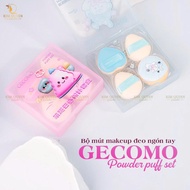 [GECOMO] SYNTHESIS GECOMO MAKEUP Sponges - CUSHION PADS, PINK LEAVES, SOFT COATING