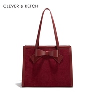 กระเป๋าแต่งงานสีแดง clever & ketch สำหรับผู้หญิงกระเป๋าโท้ทสะพายไหล่สำหรับเจ้าสาวดูแพงแบบใหม่2024กระ