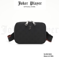 Joker Player Men Monogram Crossbody Sling Bag - Black JK 7851