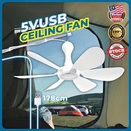 6 Blade 5V USB Kipas Syiling Ceiling Fan Mini Fans Mini Fans Air Conditioner Cooler Fans 吊扇