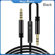 MegaChoice【100%Original】3.5mm To 3.5mm Male Audio Cable With Volume Control Mic For Phone PC Speaker Car Replacement Aux Cable