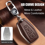 Sarung Kunci For Proton X90 X50 S70 Keyless Key Leather Case Cover Metal Keychain Accessories