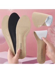 皮革鞋墊,適用於鞋子、涼鞋、高跟鞋半墊,防滑插入,女士超薄吸汗透氣可以貼
