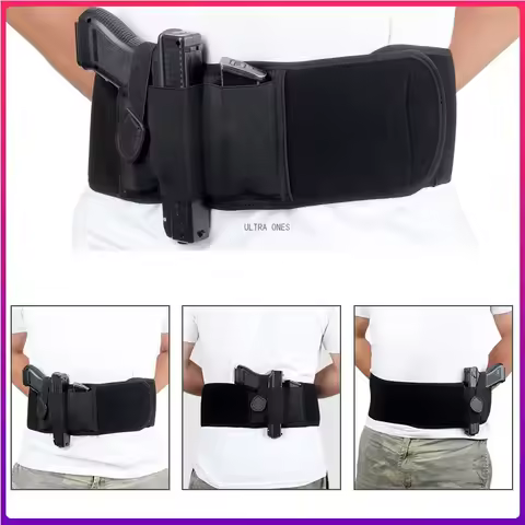 Left / Right Hand Concealed Carry Belly Band Gun Holster for Smith and Wesson, Shield, Glock 19, 17,