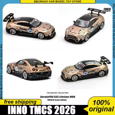 Inno 1:64 Pandem Gr86 Eva Racing Darwin Pro R35 Mercedes 190e Honda S2000 J'S Racing Eva Type 01 Tmc