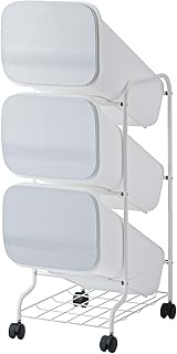 RISU GBBH031 Sorting Trash Can Smooth Stand Dust Box, 3 Tiers, Metal, 57L (19L x 3), 3P Metal, Resou