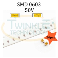 Capacitor SMD 0603 50V X7R 20pcs 220nF 470nF