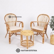 Minimalist Rattan Patio Chair 1 Set | Rattan Guest Chair | Rattan Cafe Chair | Rattan Balcony Chair 