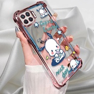 For OPPO A93 Case pink plating silicone TPU cute Back Cover shockproof cartoon protective phone case