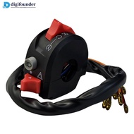 DIGIFOUNDER Motorcycle Handlebar Control Switch Electric Start Engine Kill Double Flash Three-Functi