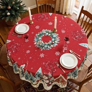 [Bgu] Vintage Christmas Tablecloth Santa Snowman Table Cover Christmas Decorations For Home 2025 Xma