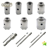 MERLYMALL Hole Saw Set For Metal Alloy SDS Plus Stainless Steel Cement Concrete Carbide Tip Wall Hol