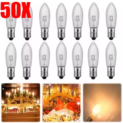 50/40/30/20/10Pcs E10 LED Replacement Bulb Candle Light Chain Bulb 10 V-55 V AC for Bathroom Home Fa