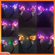 [one]LED Luminous Antler Headband Christmas Party Elk Berry Floral Hair Hoop Toy Gift