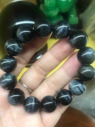 [HCM]VÒNG NAM Mệnh THUỶ MỘC 14ly ĐÁ TN MẮT HỔ ĐEN XANH có 430k ạ