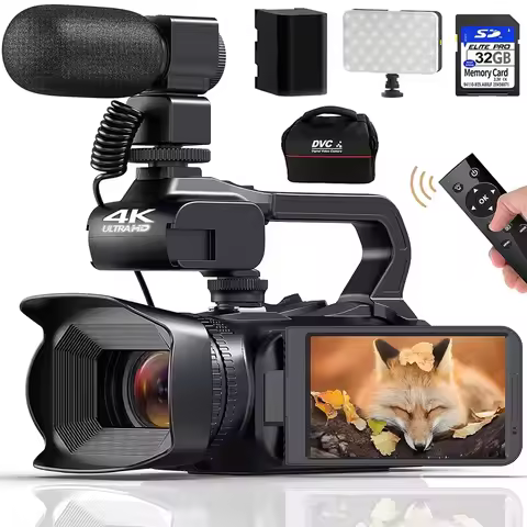 4K Ultra HD Professional Video Cameras for Photography 18X Digital Zoom YouTube Live Streaming Camco