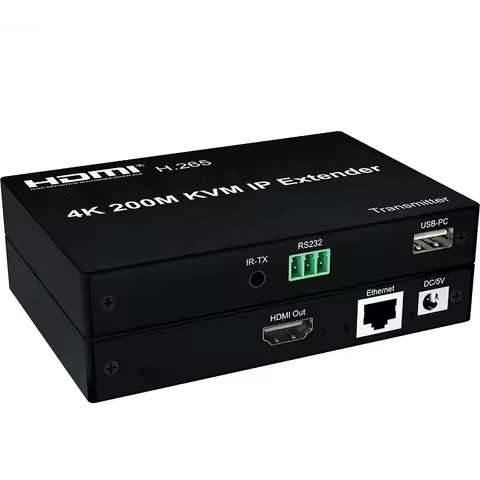 4K@30Hz H.265 HDMI KVM IP Extender over Rj45 Cat6 Ethernet Cable 200M Support 1 TX to Many RX via Ne