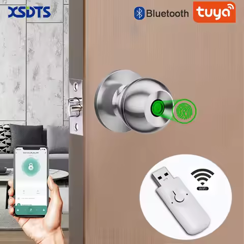XSDTS Tuya App Fingerprint Smart Lock with Bluetooth Remote Control Digital Door Lock Keyless Entry