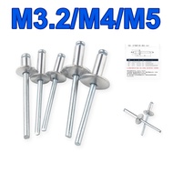 Rivet M3.2-M5 6.4-35mm Aluminium Easy Install Strong Durable (30-50pcs) M3.2-5 L6.4-35mm [DX1]