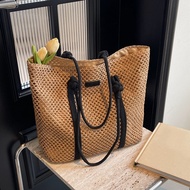 Summer Woven Straw Tote Bag Casual Beach Vacation Women Shoulder Bags Large Capacity Female Handbags