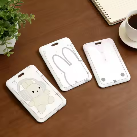 Kawaii M-MiffyS Cute Sliding Card case ID Name Badge Holder Pass Work Card Cover Students Card Bus H