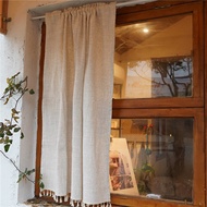 [Custom Size]Japanese Linen Door Curtain Plain Door Curtain Half Curtain Short door curtain Bedroom Rental House Curtain Punch-Free Partition Curtain Feng shui door curtain