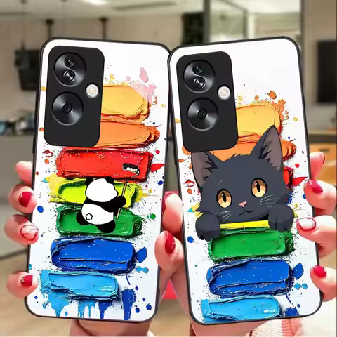 Colored Brick Bear For Oppo A79 5G 58 78 74 60 4G Reno 11F Realme GT 6 11 Note 50 10 C55 X2 Tempered
