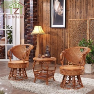 Rattan Tea Table Rattan Woven Table and Chair Set Swivel Chair Rotating Chair Rattan Furniture Whole