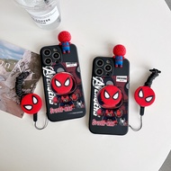 Samsung Galaxy ON7 2016 ON7 C7 Pro C9 C9 Pro A03 A03 Core 2015 J2 Prime  A04 A04E M04 F04 A05 A05S A24 4G Cartoon Spider-Man Spider Man Phone Case (Including Stand Doll &amp; Lanyard)