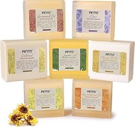 Pifito Melt and Pour Soap Base Sampler (7 lbs) │ Assortment of Jojoba Oil, Sweet Almond Oil, Mango Butter, Apricot Kernel Oil, Grapeseed Oil, Oatmeal, Clear (1lb ea) │ Glycerin Soap Making Supplies