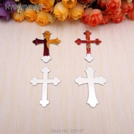 20 Pieces Mirror Cross Sticker Laser Cutting Acrylic Crosses Wedding Party Favors Home Decor Wall Stickers  Decals