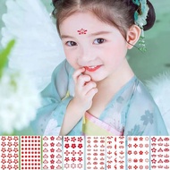 HZBindi Waterproof Fairy Children's Performance Hanfu Woman's Head Ornament Ancient Costume Style Girls' Festival Forehead Stickers Affixed Tattoo Sticker