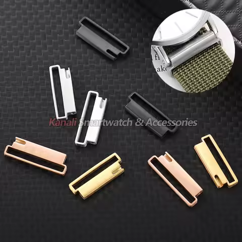 1 Pair Stainless Steel Connector 20mm To 22mm 22mm To 24mm Quick Release Metal Adapter Nylon Watch S