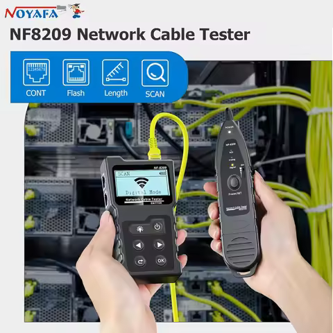 Noyafa NF-8209 Network Cable Tester Ethernet Cable Tracker Poe Checker LCD Display Measure Length Wi