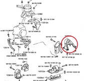 NISTO ยางแท่นเครื่อง ยางหิ้วเครื่อง หลัง โตโยต้า โคโรน่า ST191 ST 191 Toyota Corona