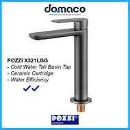 Pozzi X321LGG Gun Grey Tall Basin Tap