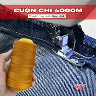 4000m Roll of Jean Thread, 20/2 Thread - Solid Thread, Sewing Thick Fabrics Such as Jeans, Khaki,...
