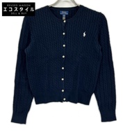Polo Ralph Lauren 海軍藍迷你麻花棉質開襟衫，飾有小馬刺繡，XL 碼 (16) [二手]